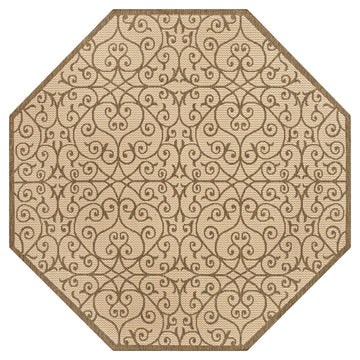 Madrid Vintage Filigree Textured Weave Indoor/outdoor Octagon Rug